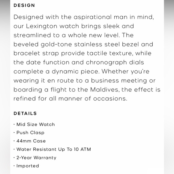 Michael Kors Lexington Gold Tone Watch - Picture 5 of 5